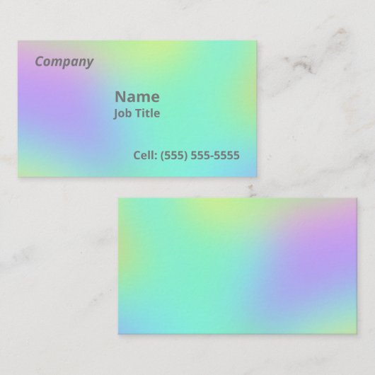 Weiche, farbenfrohe Visitenkarten Visitenkarte (Vorne/Hinten)