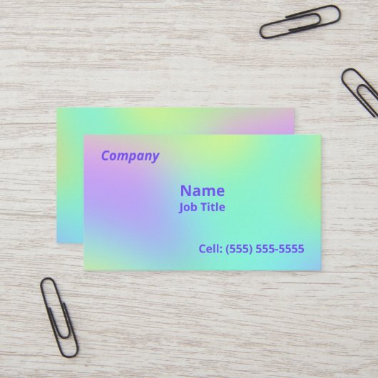 Weiche, farbenfrohe Visitenkarten Visitenkarte (Vorderseite/Rückseite Beispiel)