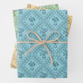 Weiche, farbige Frühlingsflorale Coquette-Muster Geschenkpapier Set (Beispiel)