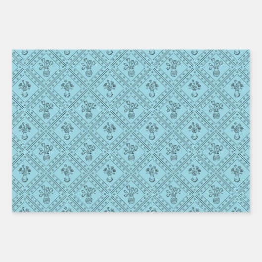 Weiche, farbige Frühlingsflorale Coquette-Muster Geschenkpapier Set (Vorderseite)