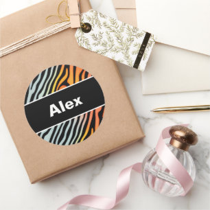 Weiche farbige Pastete Zebra Streifen Runder Aufkleber