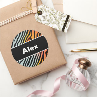 Weiche farbige Pastete Zebra Streifen Runder Aufkleber