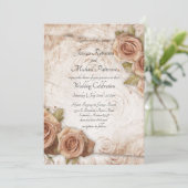 Weiche farbige Rose Hochzeit Einladung (Stehend Vorderseite)