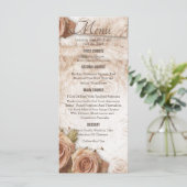Weiche farbige Rose Hochzeit Menükarte (Stehend Vorderseite)