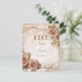 Weiche farbige Rose Hochzeit RSVP Karte (Stehend Vorderseite)