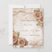 Weiche farbige Rose Hochzeit RSVP Karte (Rückseite)