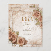 Weiche farbige Rose Hochzeit RSVP Karte (Vorne/Hinten)