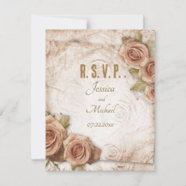 Weiche farbige Rose Hochzeit RSVP Karte