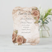 Weiche farbige Rose Hochzeit Save The Date (Stehend Vorderseite)