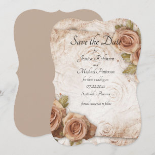 Weiche farbige Rose Hochzeit Save The Date