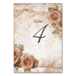 Weiche farbige Rose Hochzeit Tischnummer