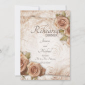 Weiche farbige Rose Hochzeitsessen Probe Einladung (Vorderseite)
