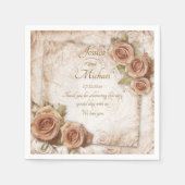 Weiche farbige Rose Hochzeitspapier Serviette (Vorderseite)