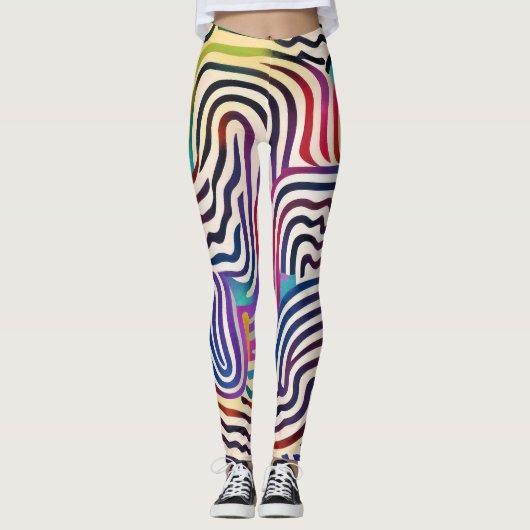 Weiche Farblinien Leggings (Vorderseite)