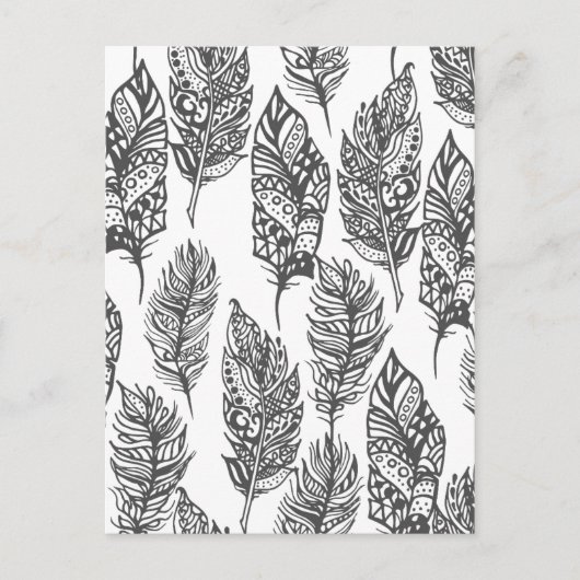 Weiche Federn Doodle Postkarte (Vorderseite)