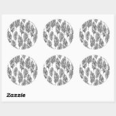 Weiche Federn Doodle Runder Aufkleber (Blatt)