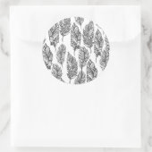 Weiche Federn Doodle Runder Aufkleber (Tasche)