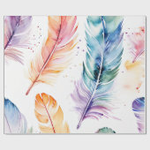 Weiche Federn: Watercolor Wonder Geschenkpapier (Flach)