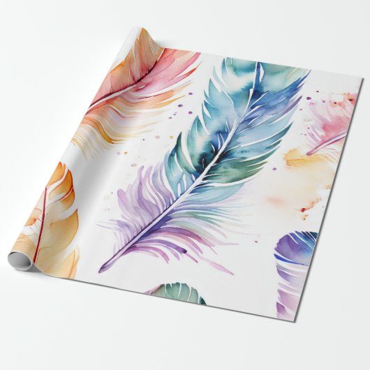 Weiche Federn: Watercolor Wonder Geschenkpapier (Ungerollt)