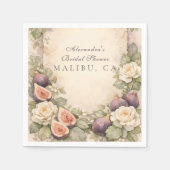 Weiche Feigen-Botanische Brautparty Serviette (Vorderseite)