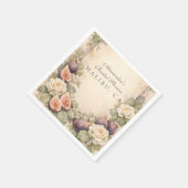 Weiche Feigen-Botanische Brautparty Serviette (Ecke)