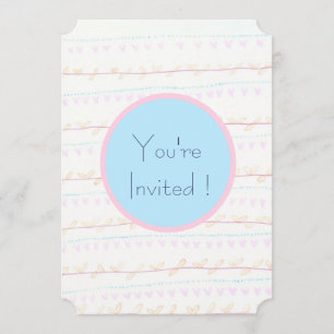 Weiche Floral Vine Stripe Eintrittskarten Einladung