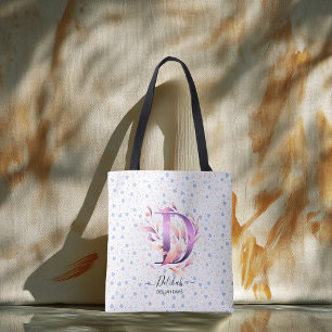 Weiche Florale Anfangsbuchstabe D-Tasche & Pastell Tasche