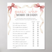Weiche florale Baby Shower Game für Mama oder Papa Poster (Vorne)