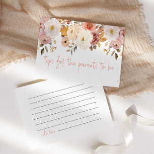 Weiche florale Eltern-Tipp-Baby-Shower-Beilage Mitteilungskarte