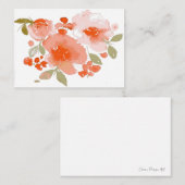 weiche florale Flachnotizkarte Mitteilungskarte (Vorne/Hinten)