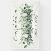 Weiche Florale Grünzeug Hochzeit Gratulation Banner (Vertikal)