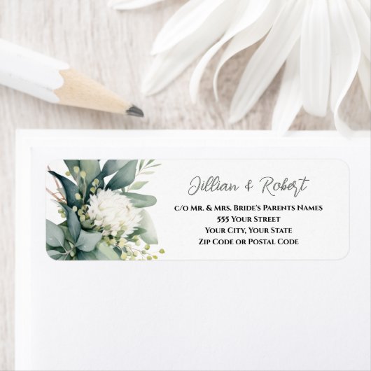 Weiche Florale Grünzeug Hochzeit Rücksendeadresse  (Insitu)