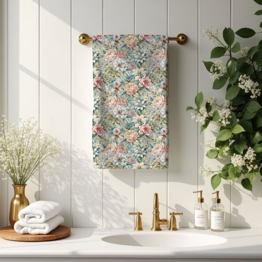 Weiche florale Handtücher trendiger Rokoko-Badeakz