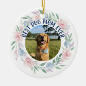 Weiche florale Hundemutter-Fotohommage Keramik Ornament (Vorne)