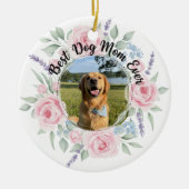 Weiche florale Hundemutter-Fotohommage Keramik Ornament (Vorne)