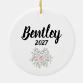 Weiche florale Hundemutter-Fotohommage Keramik Ornament (Hinten)