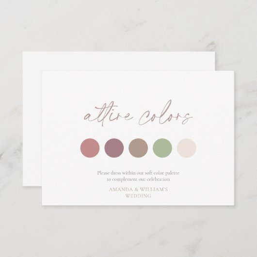 Weiche florale Kleiderfarben Hochzeitskarte Einladung (Vorne/Hinten)