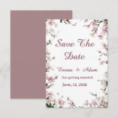 Weiche Florale Pastell Kirschblüten Save The Date (Vorne/Hinten)