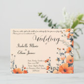 Weiche florale romantische Hochzeitsinspektion Einladung (Stehend Vorderseite)