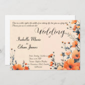 Weiche florale romantische Hochzeitsinspektion Einladung (Vorne/Hinten)
