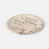 Weiche florale romantische Hochzeitsinspektion Pappteller (Schrägansicht)