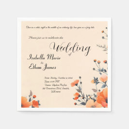 Weiche florale romantische Hochzeitsinspektion Serviette