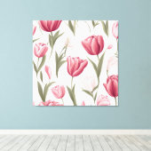 Weiche florale Tulissen Leinwanddruck (Insitu (Holzboden))