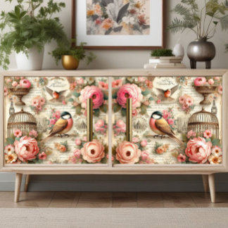 Weiche Flügel der Rose Finch-Dekoupage Print Seidenpapier