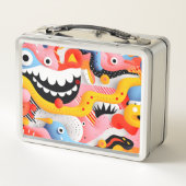 Weiche Formen mit Zähnen und Mustern Metall Brotdose (Rückseite)