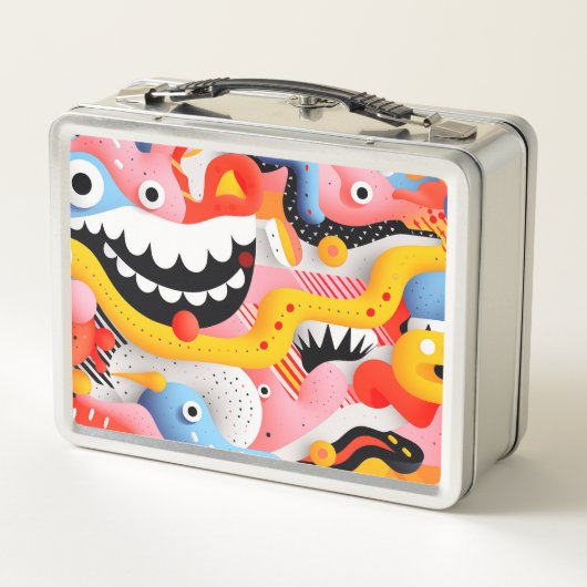 Weiche Formen mit Zähnen und Mustern Metall Brotdose (Rückseite)