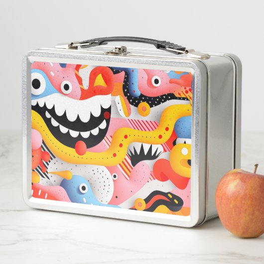 Weiche Formen mit Zähnen und Mustern Metall Brotdose (Beispiel)