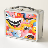 Weiche Formen mit Zähnen und Mustern Metall Brotdose (Vorderseite)