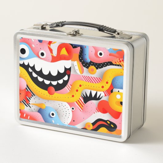 Weiche Formen mit Zähnen und Mustern Metall Brotdose (Vorderseite)