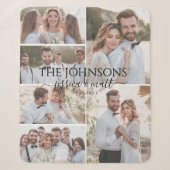 Weiche Foto-Collage Hochzeit oder Jubiläum Sherpadecke (Vorderseite)
